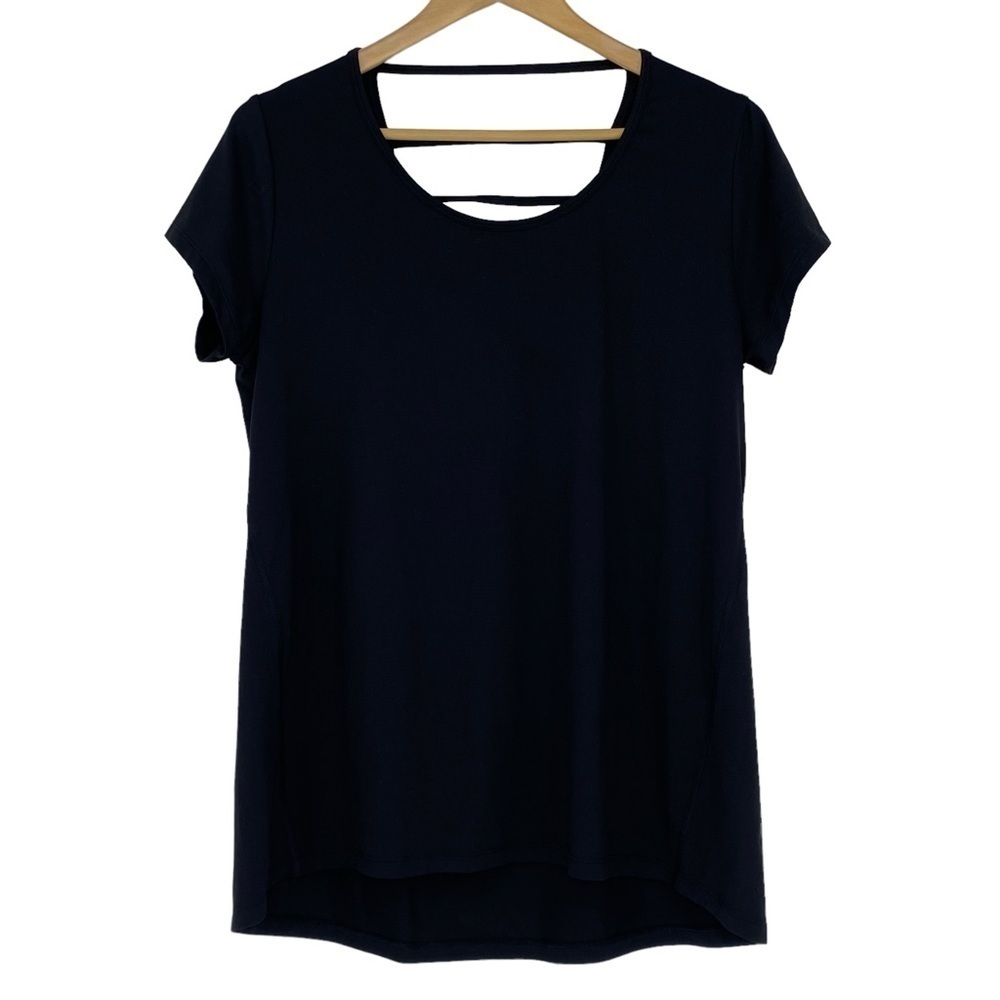 C9 by Champion black open back strappy short sleeve athletic tee wms sz large